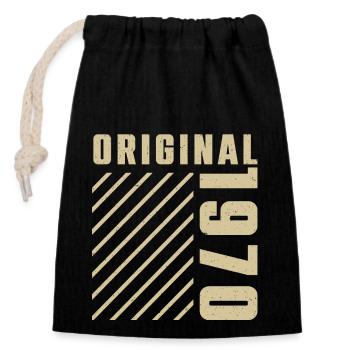 Original 1970's Authentic 1970's Vintage Bursdag - Closable cotton gift bag (14x20cm) - black - Front