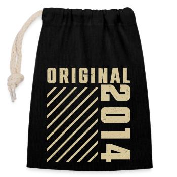 Original 2014 Authentic 2014 Vintage Bursdag - Closable cotton gift bag (14x20cm) - black - Front
