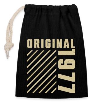 Original 1977 Authentic 1977 Vintage Bursdag - Closable cotton gift bag (14x20cm) - black - Front