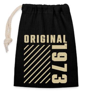 Original 1973 Authentic 1973 Vintage Bursdag - Closable cotton gift bag (14x20cm) - black - Front