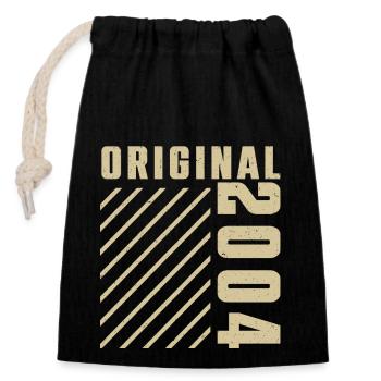 Original 2004 Authentic 2004 Vintage Bursdag - Closable cotton gift bag (14x20cm) - black - Front