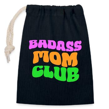 badass mom club - Verschließbarer Geschenkbeutel aus Baumwolle (14x20cm) - Navy - Vorne