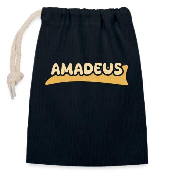 Vorname Amadeus - Verschließbarer Geschenkbeutel aus Baumwolle (14x20cm) - Navy - Vorne