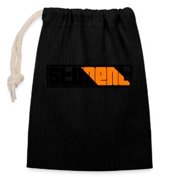 Logo de l’étudiant - Sac cadeau en coton avec cordon (14 x 20 cm) - noir - Devant