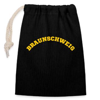 Braunschweig - Verschließbarer Geschenkbeutel aus Baumwolle (14x20cm) - Schwarz - Vorne