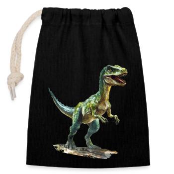 Das Aussterben der Dinosaurier - Verschließbarer Geschenkbeutel aus Baumwolle (14x20cm) - Schwarz - Vorne