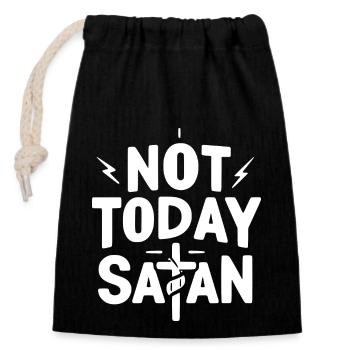 Not Today Satan - Closable cotton gift bag (14x20cm) - black - Front