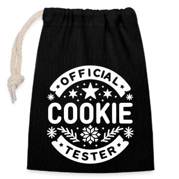 Official Cookie Tester - Closable cotton gift bag (14x20cm) - black - Front
