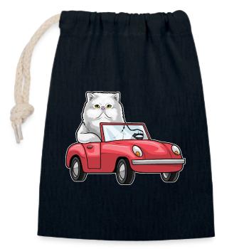 Persische Katze Auto - Verschließbarer Geschenkbeutel aus Baumwolle (14x20cm) - Navy - Vorne