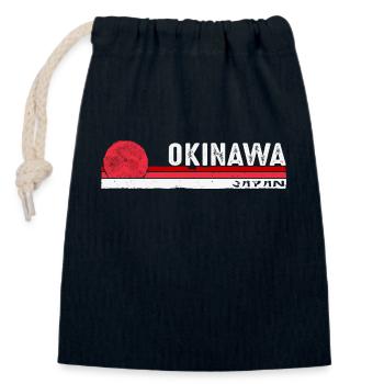 Okinawa Japan Retro Heritage Souvenir for Men - Closable cotton gift bag (14x20cm) - navy - Front