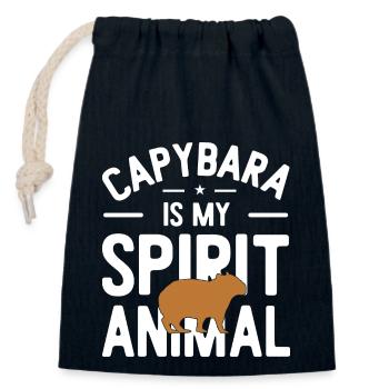 Capybara - Verschließbarer Geschenkbeutel aus Baumwolle (14x20cm) - Navy - Vorne