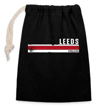 Leeds - Angleterre Proud Heritage Souvenir pour le Royaume-Uni - Sac cadeau en coton avec cordon (14 x 20 cm) - noir - Devant