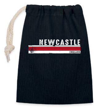 Newcastle - England's Historic Legacy - Closable cotton gift bag (14x20cm) - navy - Front