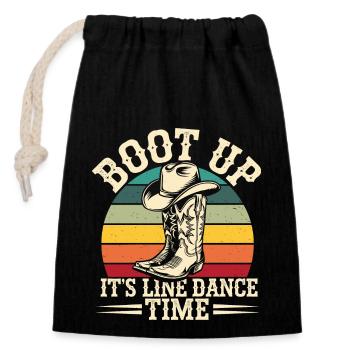 Step by step in cowboy look - Closable cotton gift bag (14x20cm) - black - Front