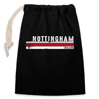 Nottingham, England, Retro-Design - Verschließbarer Geschenkbeutel aus Baumwolle (14x20cm) - Schwarz - Vorne