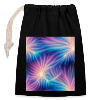 Colorful cosmic explosions - Closable cotton gift bag (14x20cm) - black - Front