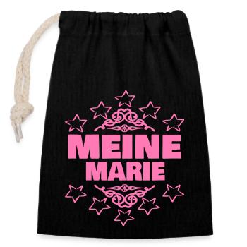 Marie - Verschließbarer Geschenkbeutel aus Baumwolle (14x20cm) - Schwarz - Vorne