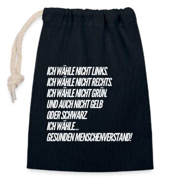 Lustiger Spruch - WAHLEN - Verschließbarer Geschenkbeutel aus Baumwolle (14x20cm) - Navy - Vorne