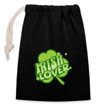 Irish Lover: Forever in Love with Ireland - Verschließbarer Geschenkbeutel aus Baumwolle (14x20cm) - Schwarz - Vorne