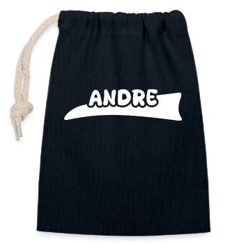 Vorname Andre - Verschließbarer Geschenkbeutel aus Baumwolle (14x20cm) - Navy - Vorne