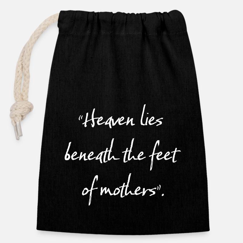 Le paradis - Sac cadeau en coton avec cordon (14 x 20 cm) - noir