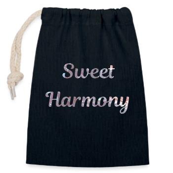 Süße Harmonie - Verschließbarer Geschenkbeutel aus Baumwolle (14x20cm) - Navy - Vorne