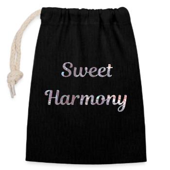 Sweet Harmony - Closable cotton gift bag (14x20cm) - black - Front