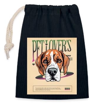 Pet Lover’s - Hommage coloré à l’amour des animaux - Sac cadeau en coton avec cordon (14 x 20 cm) - bleu marine - Devant
