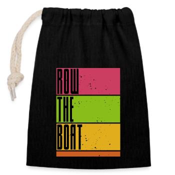 Row the Boat - Rowing - Rowing - Rower - Rower - Closable cotton gift bag (14x20cm) - black - Front