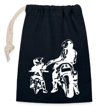 Crâne de hors-la-loi Gangs d’autoroutes Mort de motard - Sac cadeau en coton avec cordon (14 x 20 cm) - bleu marine - Devant