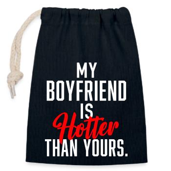 My Boyfriend is Hotter Than Yours. - Verschließbarer Geschenkbeutel aus Baumwolle (14x20cm) - Navy - Vorne