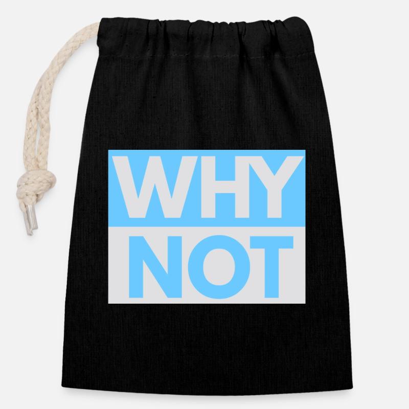 Why Not imprint - Closable cotton gift bag (14x20cm) - black