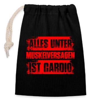 Cardio Bodybuilding Bodybuilder Gym Strength Training - Closable cotton gift bag (14x20cm) - black - Front