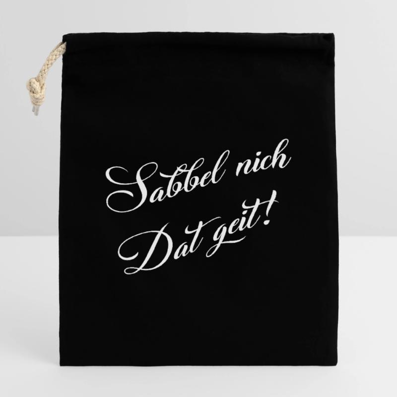 Ne bave pas, conception de dialecte amusante Sac cadeau en coton avec cordon (14 x 20 cm)