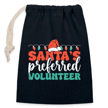 Volunteer Appreciation Preferred Volunteer - Closable cotton gift bag (14x20cm) - navy - Front