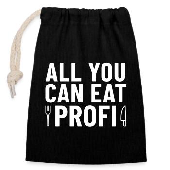 All You Can Eat professional knife fork - Closable cotton gift bag (14x20cm) - black - Front
