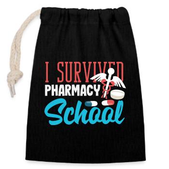 Pharmacist Pharmaceutical Technical - Closable cotton gift bag (14x20cm) - black - Front