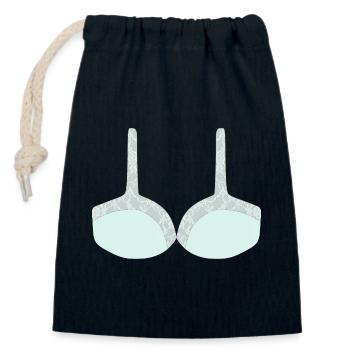 Mint Lace Bralette with Floral Overlay - Closable cotton gift bag (14x20cm) - navy - Front