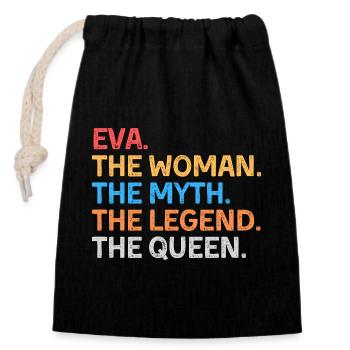 Eva The Woman The Myth The Legend The Queen - Closable cotton gift bag (14x20cm) - black - Front