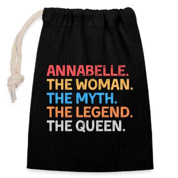 Annabelle The Woman The Myth The Legend The Queen - Closable cotton gift bag (14x20cm) - black - Front
