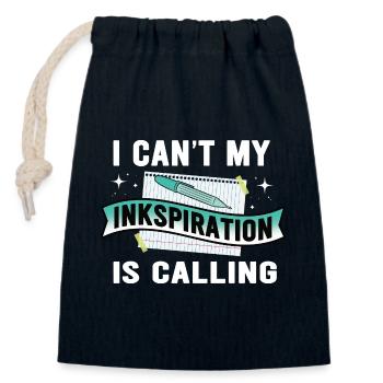 Poésie Slam Ink Stimulation Slam Poésie - Sac cadeau en coton avec cordon (14 x 20 cm) - bleu marine - Devant