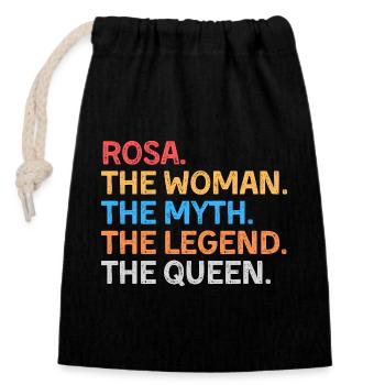 Rosa The Woman The Myth The Legend The Queen - Closable cotton gift bag (14x20cm) - black - Front