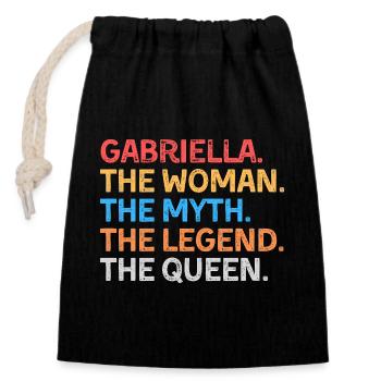 Gabriella The Myth The Legend The Queen - Closable cotton gift bag (14x20cm) - black - Front