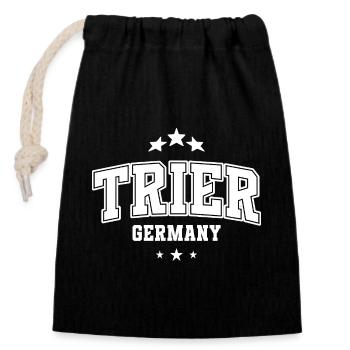 Trier Deutschland Emblem - Verschließbarer Geschenkbeutel aus Baumwolle (14x20cm) - Schwarz - Vorne
