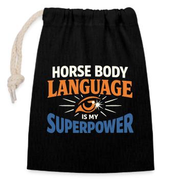 Horse Mood Humor Experienced Horse Owner - Closable cotton gift bag (14x20cm) - black - Front