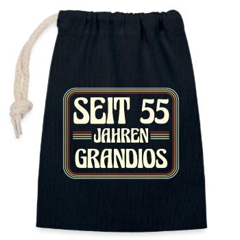 55 Years Old Birthday 55th Birthday - Closable cotton gift bag (14x20cm) - navy - Front