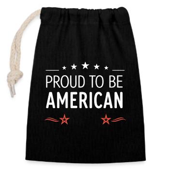 Proud to be American – Retro Stars - Closable cotton gift bag (14x20cm) - black - Front