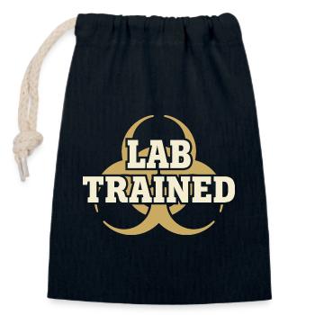 microbiology - Closable cotton gift bag (14x20cm) - navy - Front