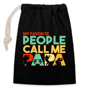 Paintball Papa Retro Hobbyist Silhouette Art - Closable cotton gift bag (14x20cm) - black - Front
