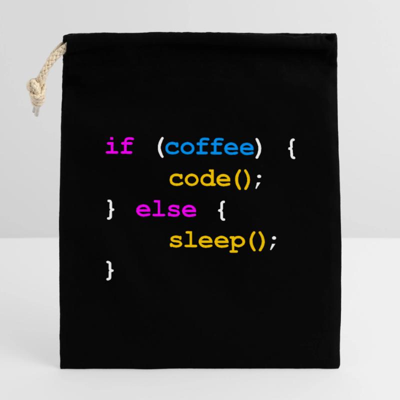 Kein Kaffee Kein Code Programmierer Informatiker Verschließbarer Geschenkbeutel aus Baumwolle (14x20cm)
